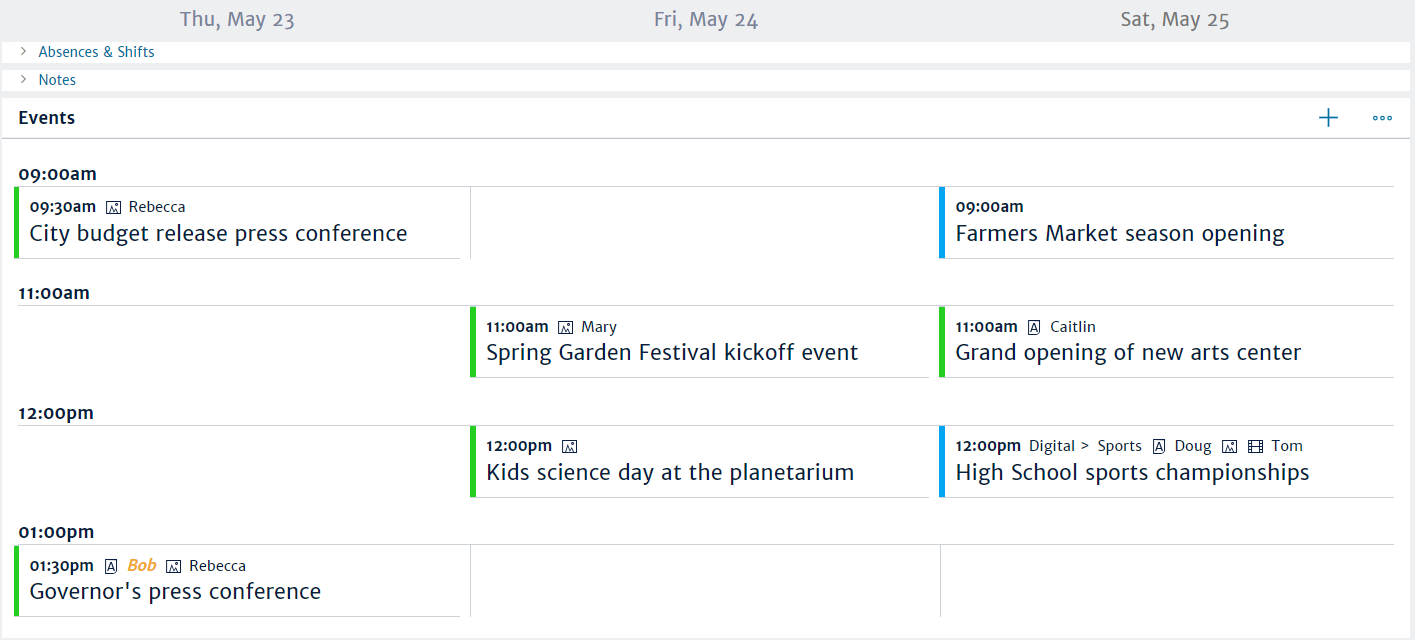 Plan for and keep track of events for your editorial and comms teams content planning