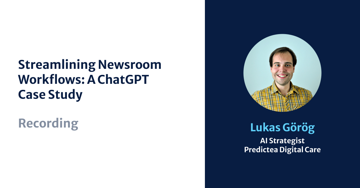 Lukas Görög at Editorial Days ChatGPT case study in newsrooms